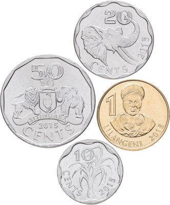 купить Свазиленд набор из 4 монет 2015 1, 10, 20, 50 центов