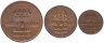 Купить Швеция набор из 3-х монет: 1, 2 и 5 эре 1952-1971 (случайный год)
