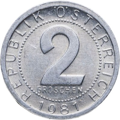 купить Австрия 2 гроша (groschen) 1981
