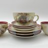 Купить Набор чайных трио из сервиза "Мадонна" (чашки, блюдца, розетки) на 3 персоны, фарфор, деколь, люстр, золочение, Fortuna Eisenberg, Германия, 1960-1973 гг.