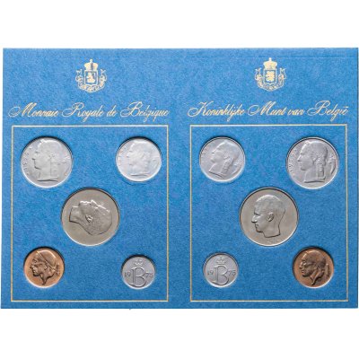 купить Бельгия, годовой набор из 10 разменных монет 1975 года (голландские и французские надписи)