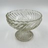 Купить Конфетница на ножке с объемным декором, стекло, стекло, СССР, 1970-1990 гг.