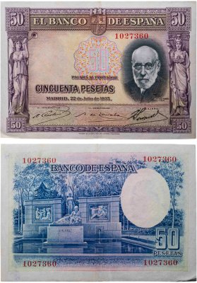купить Испания 50 песет 1935