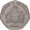 Купить Гамбия 1 даласи 1998 "Крокодил"