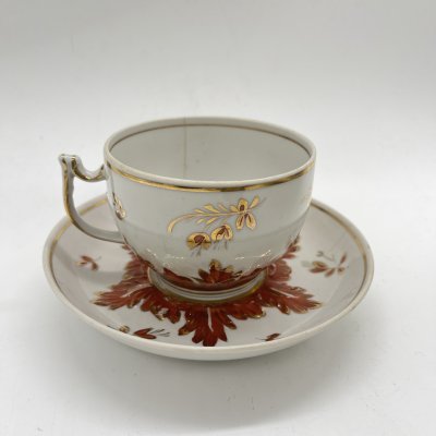 купить Чайная пара "Барбарис", автор Е. П. Смирнов, фарфор, роспись, золочение, Дмитровский фарфоровый завод (ДФЗ Вербилки), СССР, 1954-1965 гг.