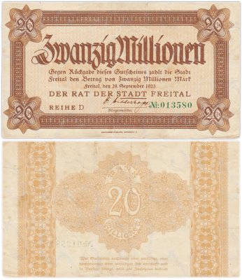 купить Германия 20000000 марок 1923 год Фрайталь