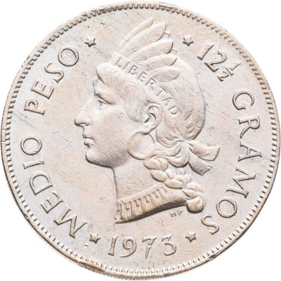 купить Доминикана 1/2 песо (peso) 1973