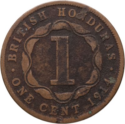 купить Британский Гондурас 1 цент (cent) 1914