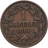 Купить Германия, Баден 1 крейцер 1864