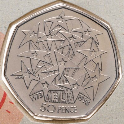 купить Великобритания 50 пенсов 1998 "25-летие членства в Европейском Союзе" в буклете