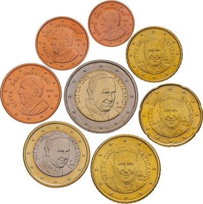 купить Ватикан полный годовой набор из 8-ми монет евро 2016