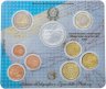Купить Италия 2003 официальный годовой набор евро из 9 монет (с серебряной монетой 5 евро) в буклете "Европа труда"