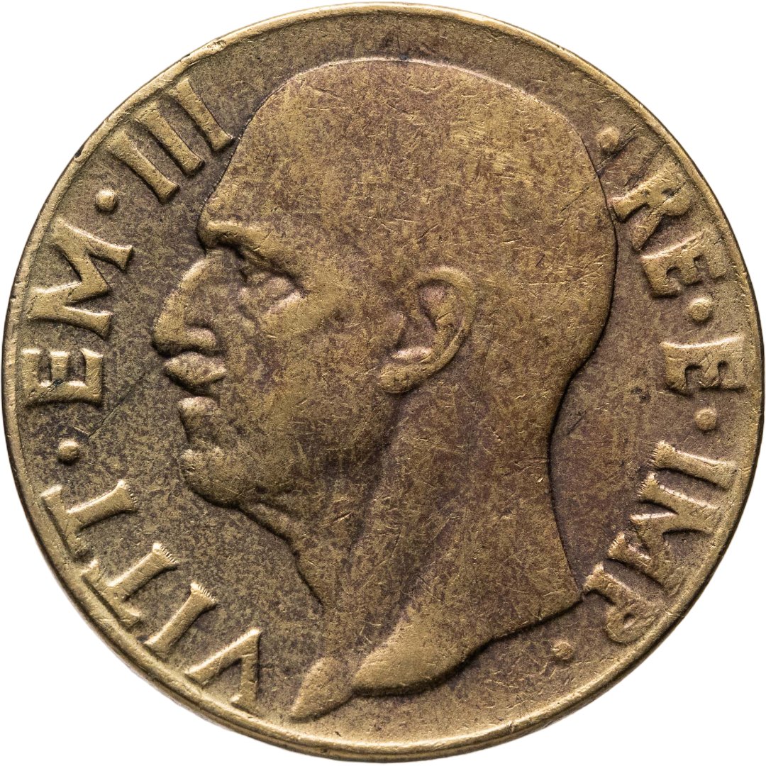Монета Италия 10 чентезимо (centesimi) 1942 стоимостью 230 руб.