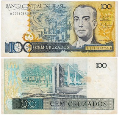 купить Бразилия 100 крузадо 1988 года (Pick 211с)