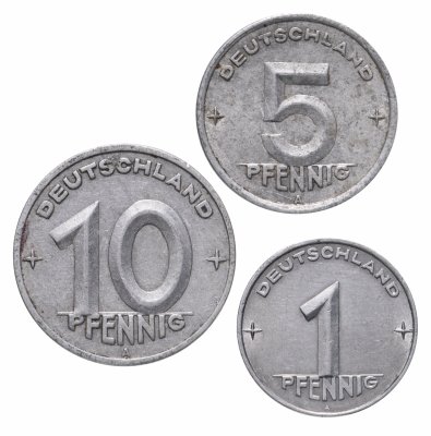 купить Германия, ГДР набор из 3 монет 1948-1953