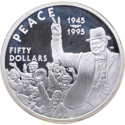 купить Маршалловы острова 50 долларов 1995 "50 лет миру - Черчилль"