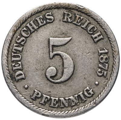 купить Германия (Империя) 5 пфеннигов (pfennig) 1875 B