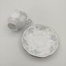 Купить Кофейная пара "Satin Rose", фарфор, деколь, серебрение, Royal Albert, Великобритания, 1980-1990 гг.