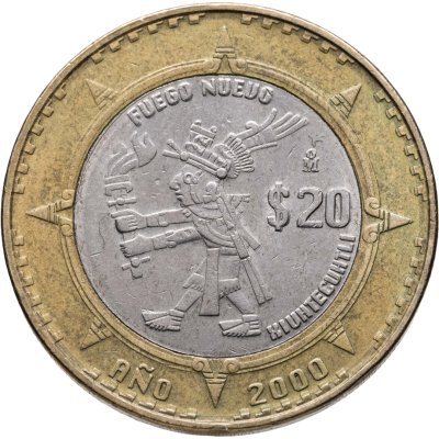 купить Мексика 20 песо (pesos) 2000 Шиутекутли, церемония нового огня, смена тысячелетий