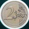 Купить Франция 2 евро 2024 XXXIII летние Олимпийские игры, Париж 2024 в блистере зеленого цвета