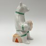 Купить Статуэтка "Медведь с гармошкой" из набора "Цирковые медведи", автор О.М. Богданова, фарфор, роспись, люстр, Дулевский фарфоровый завод (Дулёво), СССР, 1986 г.