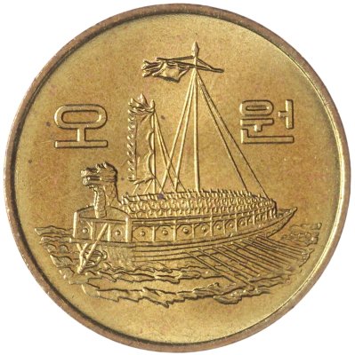 купить Южная Корея 5 вон (won) 1983