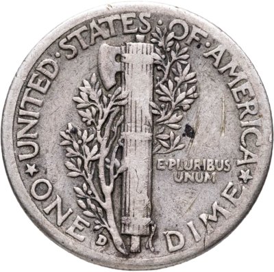 купить США 10 центов (дайм, one dime) 1943 D Mercury Dime (дайм «Меркурий»)