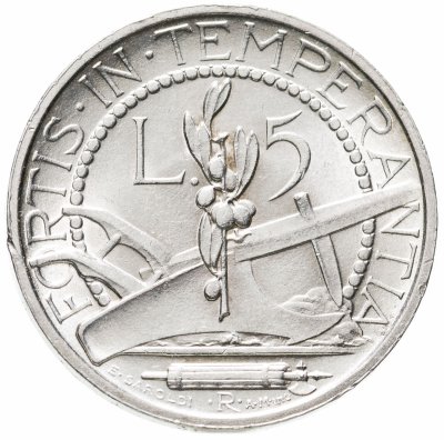 Купить Сан-Марино 5 лир (lire) 1936