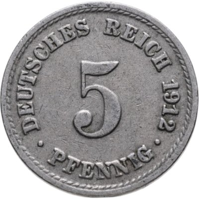 купить Германия 5 пфеннигов (pfennig) 1911, знак монетного двора: "A" - Берлин