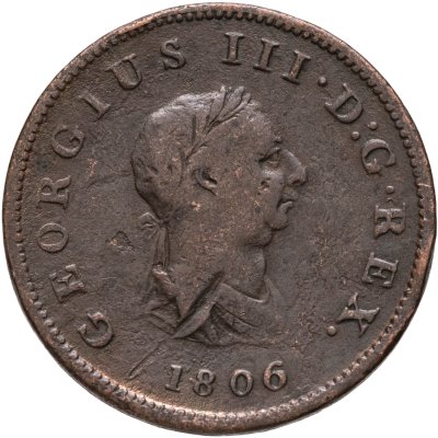 купить Великобритания 1/2 пенни (penny) 1806