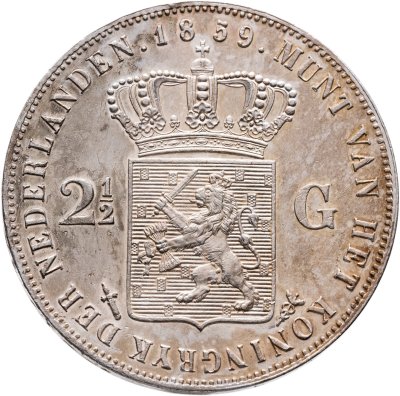 купить Нидерланды 2 1/2 гульдена (gulden) 1859