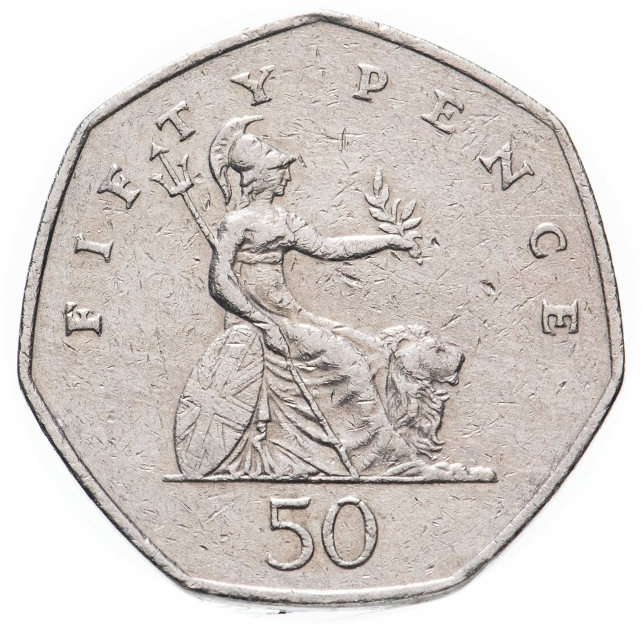 купить Великобритания 50 пенсов (pence) 1998-2008 пожилая королева