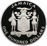 Купить Ямайка 100 долларов 1990 "XIV Чемпионат мира по футболу 1990 года в Италии" в капсуле и футляре с сертификатом