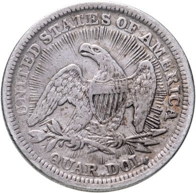 купить США 25 центов (квотер, 1/4 доллара, quarter dollar) 1853 Seated Liberty Quarter Без отметки монетного двора