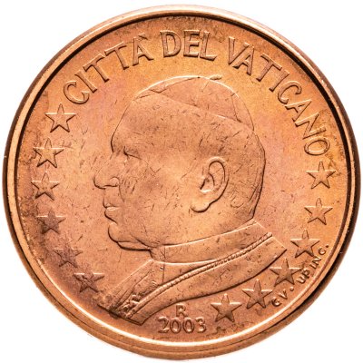 купить Ватикан 1 евроцент 2003 "Портрет Папы Иоана Павла II"