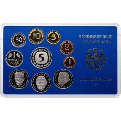 купить Германия, ФРГ, годовой набор монет 1992 J в банковском футляре, знак монетного двора: "J" - Гамбург