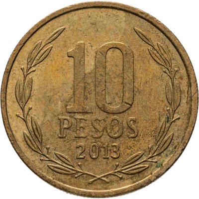 купить Чили 10 песо (pesos) 2013