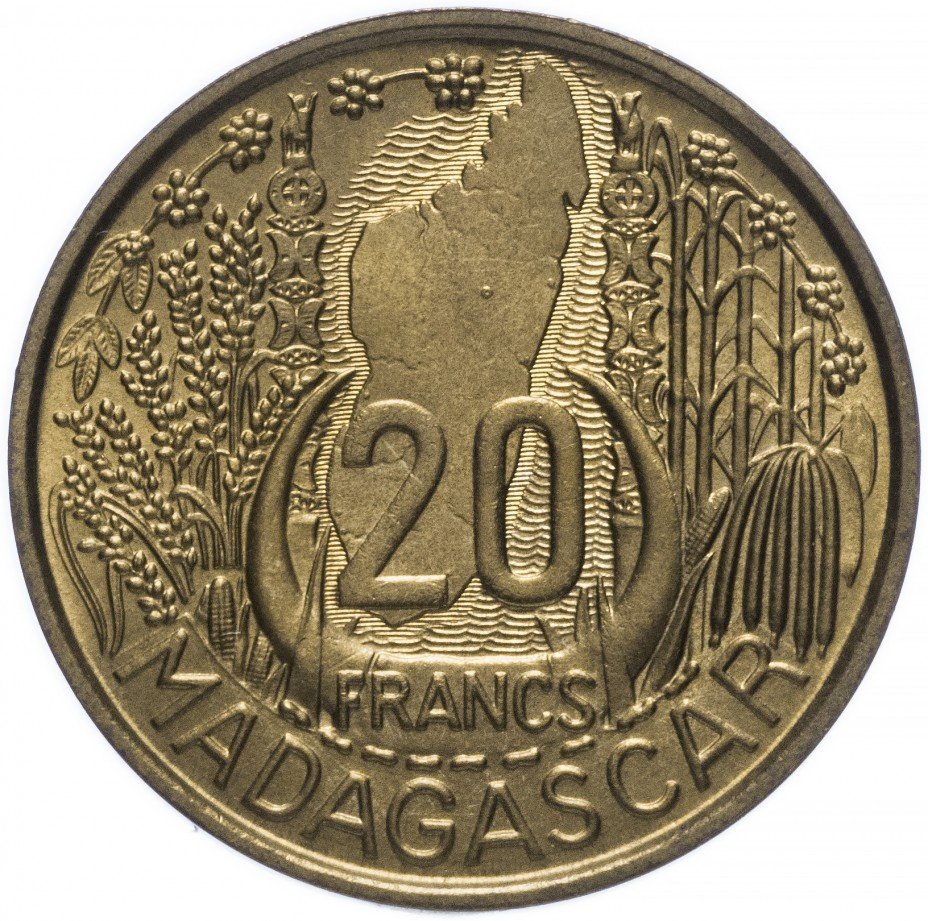 купить Мадагаскар 20 франков 1953