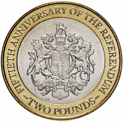 купить Гибралтар 2 фунта 2017 "50 лет референдуму"