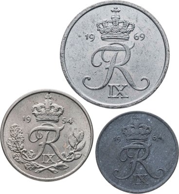 купить Дания набор монет для обращения 1947-1972 (3 шт.)