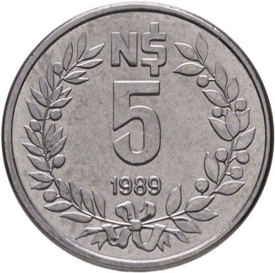 купить Уругвай 5 новых песо 1989