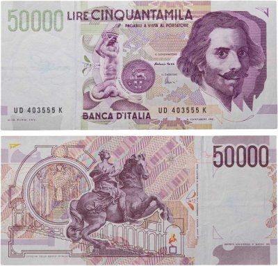 купить Италия 50000 лир 1992 (Pick 116b)