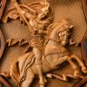 Купить Панно "Архангел Михаил", автор Константин Яковлевич Буцан (Народный мастер стран СНГ, член Евразийского Художественного Союза), дерево, липа, резьба, Российская Федерация, 2021 г.