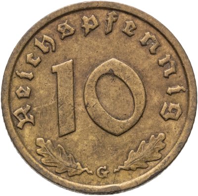купить Германия, Третий рейх 10 рейхспфеннигов (reichspfennig) 1939