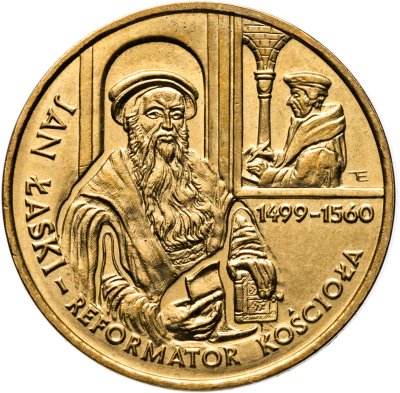 купить Польша 2 злотых (zlote) 1999 "500 лет со дня рождения Яна Лаского"
