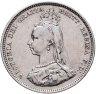 Купить Великобритания 1 шиллинг (shilling) 1887 с портретом королевы Виктории в слабе Монетник. ру AU det чистка