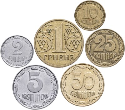 купить Украина набор 6 монет 1992-2009 (2, 5, 10, 25 и 50 копеек, 1 гривна)