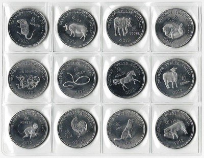 купить Сомалиленд набор монет 10 шиллингов 2012 "Восточный гороскоп" (12 штук)