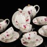 Купить Сервиз чайный "Гвоздика" на 5 персон (12 предметов), автор росписи Л.И. Лебединская, фарфор, роспись, золочение, Ленинградский фарфоровый завод (ЛФЗ), СССР, 1960-1970 гг.