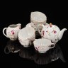 Купить Сервиз чайный "Гвоздика" на 5 персон (12 предметов), автор росписи Л.И. Лебединская, фарфор, роспись, золочение, Ленинградский фарфоровый завод (ЛФЗ), СССР, 1960-1970 гг.